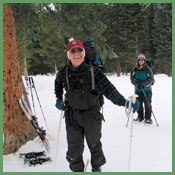 Snowshoeing to the hut